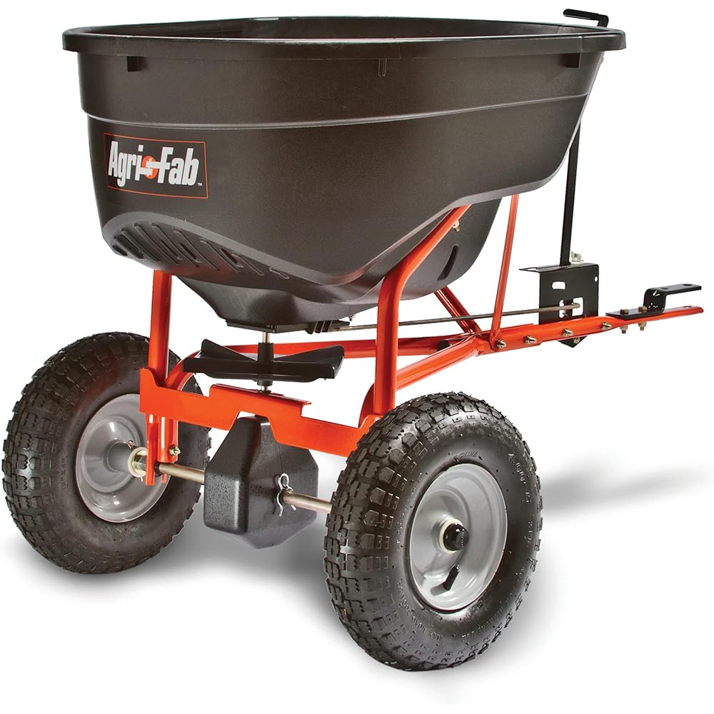 : Agri-Fab 45-0463 130 lb. Tow-Behind Lawn & Garden Broadcast Spreader for Seed,Fertilizer,Salt,Ice Melt; Easy to use Flow Control from Seat of Riding Lawn Mower : Lawn And Garden Spreaders : Patio, Lawn & Garden