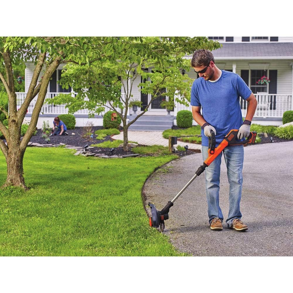 BLACK+DECKER 20V MAX Cordless String Trimmer and Edger with Spool, Battery and Charger Included, 2 Speed, 12 Inch (LST522) : Patio, Lawn & Garden