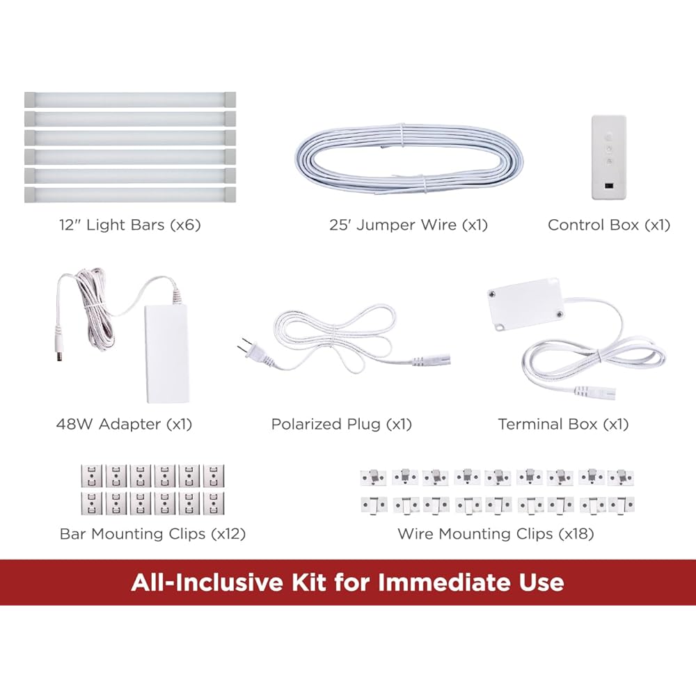 BLACK+DECKER Professional Push Wire® Matter Certified Smart Under Cabinet Lighting Kit, Adjustable White and RGB LEDs, Works with Alexa, Apple Home, Google Home, (6) 12