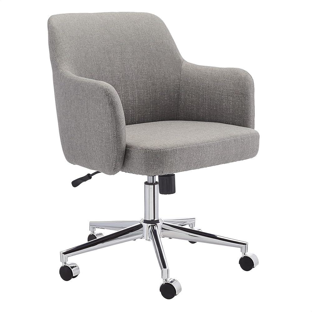 Amazon Basics Modern Home Office Desk Chair with Smooth-Rolling Wheels, Adjustable Height, 360 Degree Swivel, Light Gray : Home & Kitchen