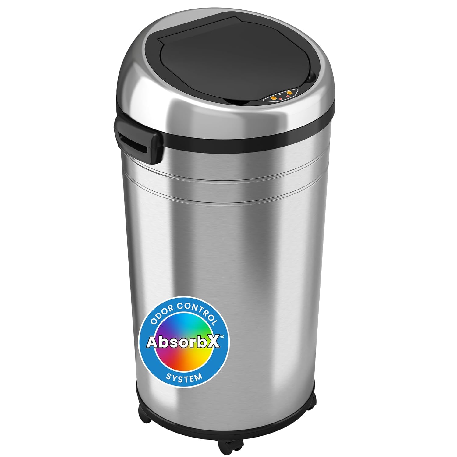 iTouchless 23 Gallon Touchless Sensor Trash Can with Odor Control System & Wheels, 87 Liter Commercial Size Automatic Garbage Bin, Brushed Stainless Steel : Home & Kitchen
