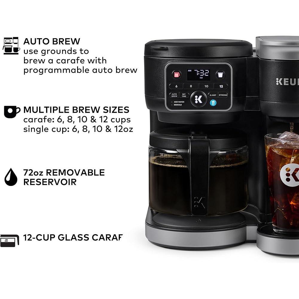 Keurig K-Duo Hot & Iced Single Serve & Carafe Coffee Maker, MultiStream Technology, 72oz Reservoir (Gen 2): Home & Kitchen