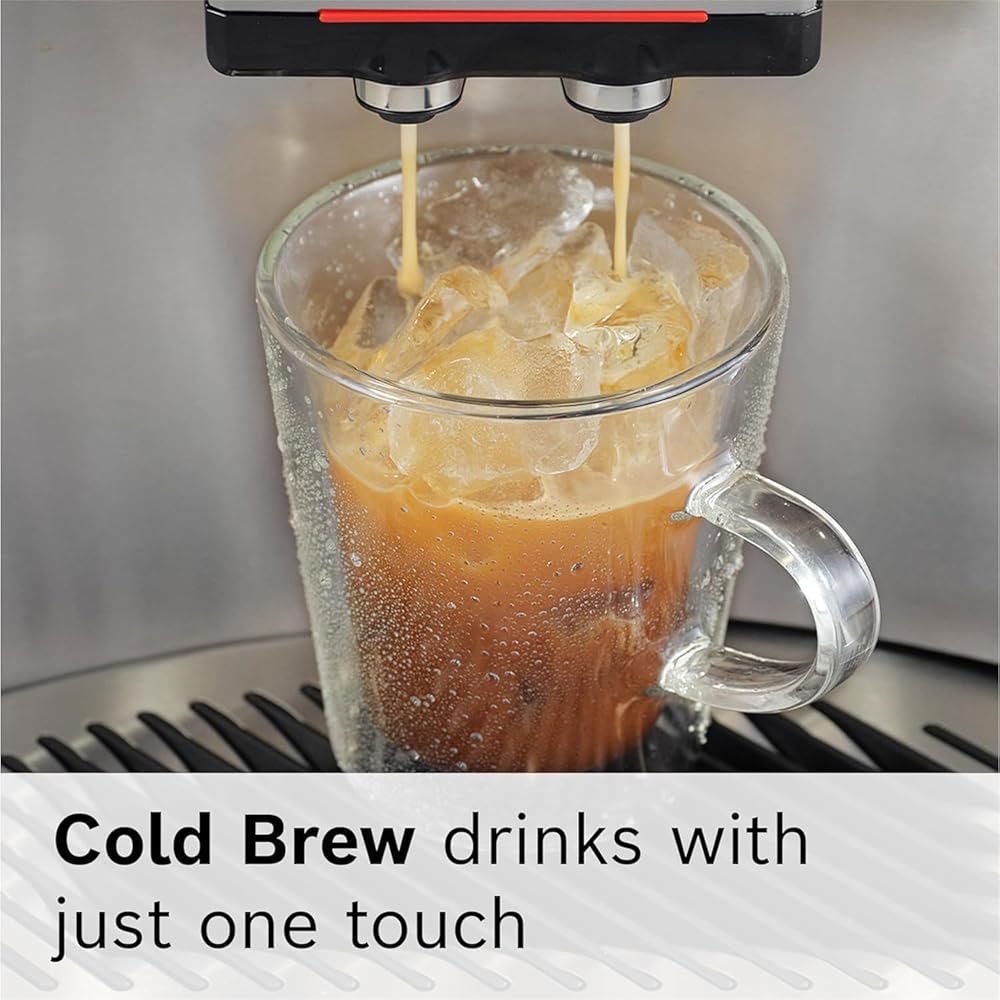 Bosch 800 Series Fully Automatic Espresso and Coffee Machine – 36 Drinks with Coffee World, Cold Brew, Double Cup, Integrated Milk Container, Smart Features, in Silver TQU60307: Home & Kitchen
