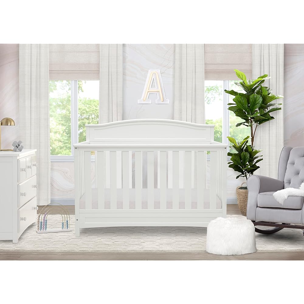 Delta Children Emery 4-in-1 Convertible Baby Crib - Greenguard Gold Certified, White : Baby