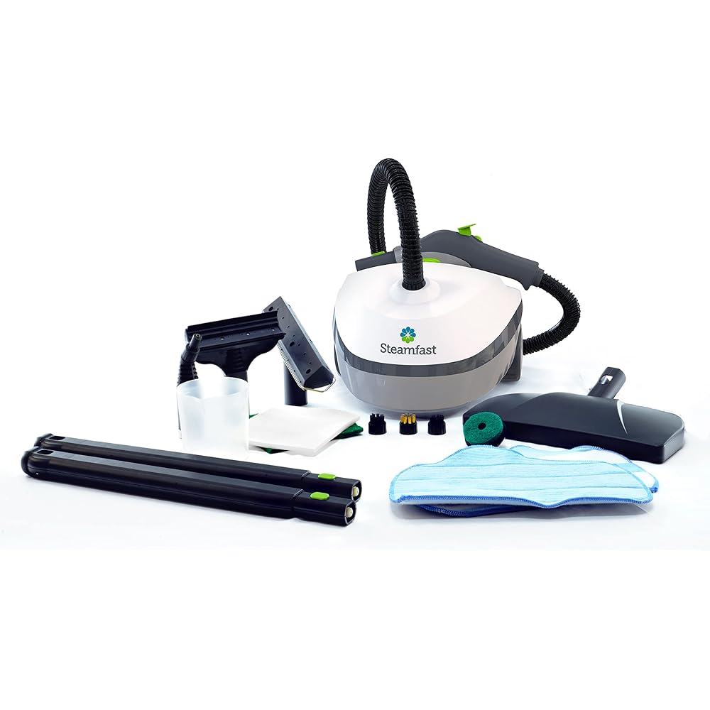 - Steamfast SF-370 Canister Cleaner with 15 Accessories-All-Natural, Chemical-Free Pressurized Steam Cleaning for Most Floors, Counters, Appliances, Windows, Autos, and More, 64 inches, White - Carpet Steam Cleaners