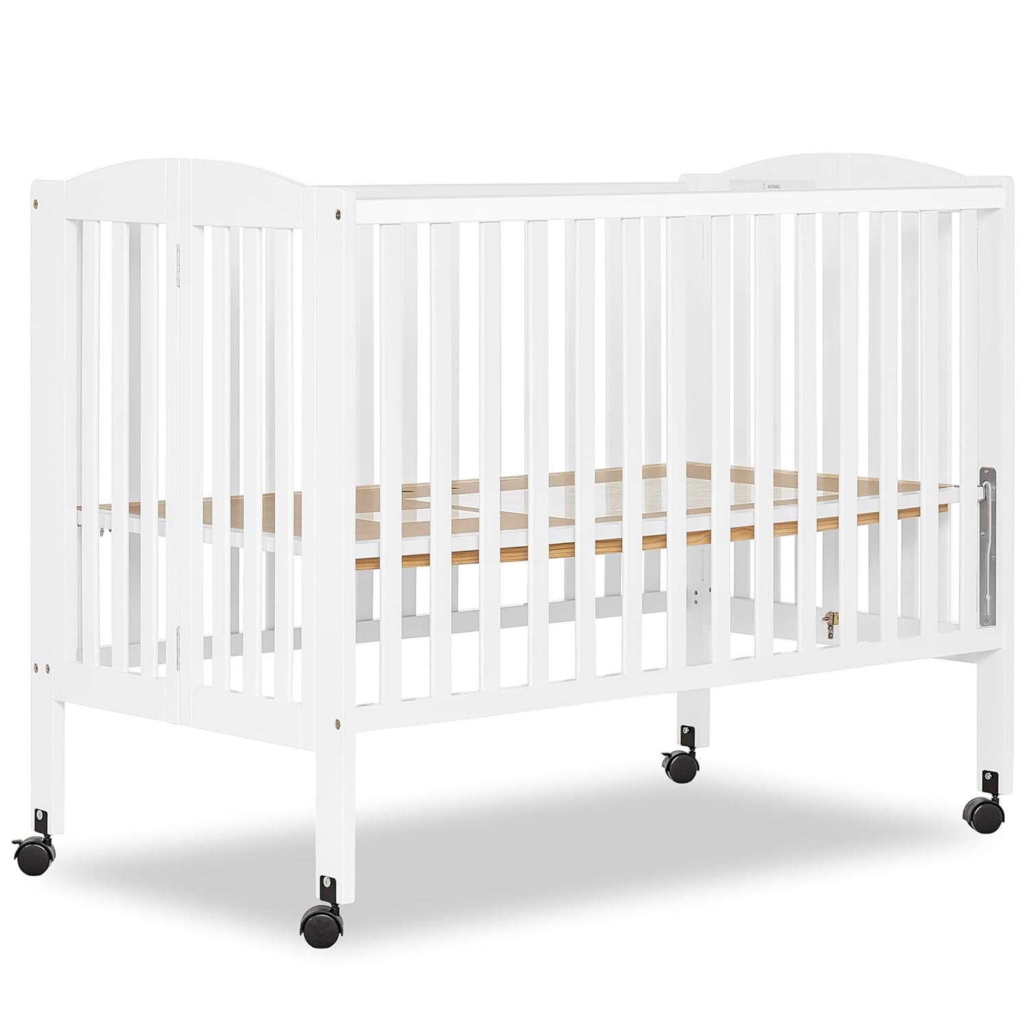 : Dream On Me Full Size 2-in-1 Folding Stationary Side Crib In White, Locking Wheels, Folds Flat For Storage, Comes with Teething Guard, Non-Toxic Finish : Full Size Foldable Crib : Baby