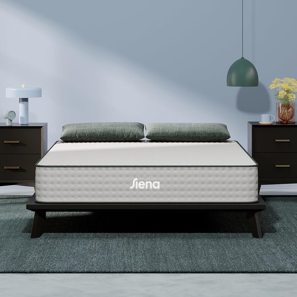Siena 10鈥?Queen Hybrid Firm Mattress - Memory Foam & Innerspring System - 180 Night Trial - Premium Pressure-Relieving Layers - 10 Year Warranty - Mattress in a Box - CertiPUR-US Certified
