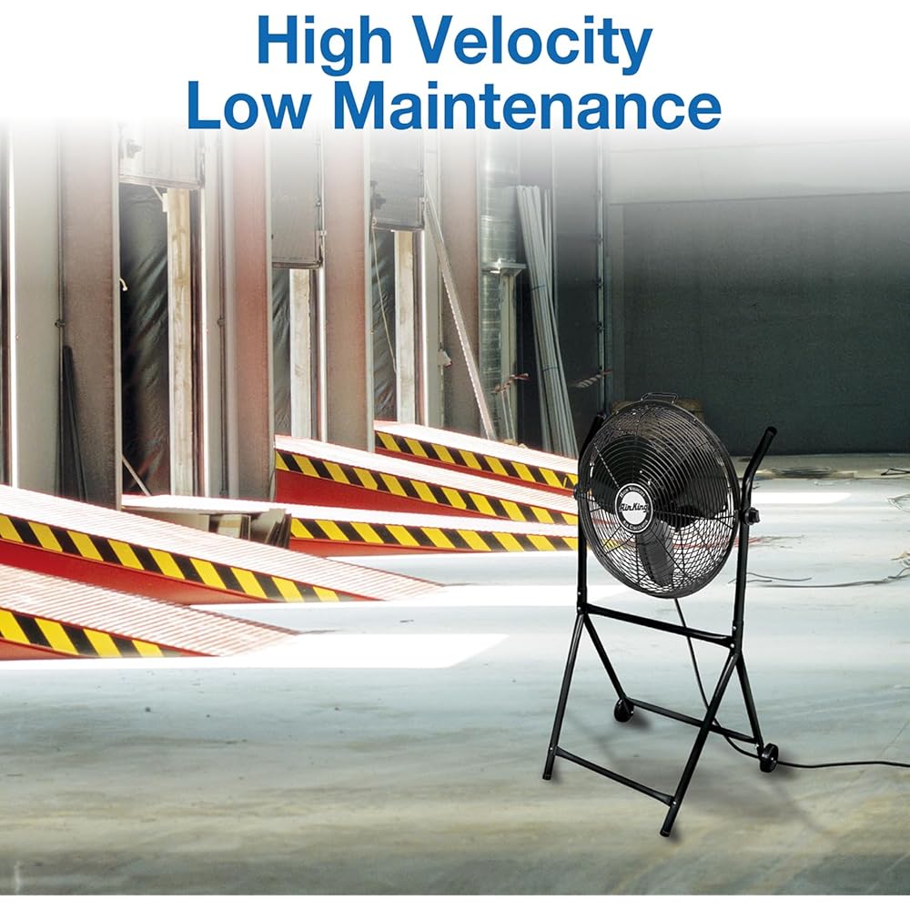 Air King 9219 18-Inch Industrial Grade High Velocity Roll-About Stand with Fan,Black : Home & Kitchen