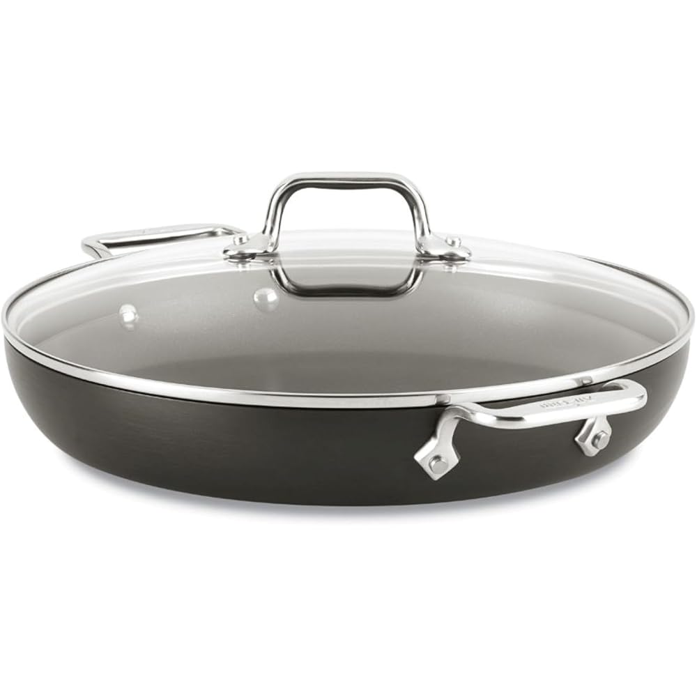 All-Clad HA1 Hard Anodized Non Stick Everyday Pan w/ Lid and Handles, 12 Inch, Induction, Oven Broiler Safe 500F, Lid Safe 350F, Deep Frying Pan, Skillet, Pots and Pans, Kitchen, Cookware, Black: Home & Kitchen