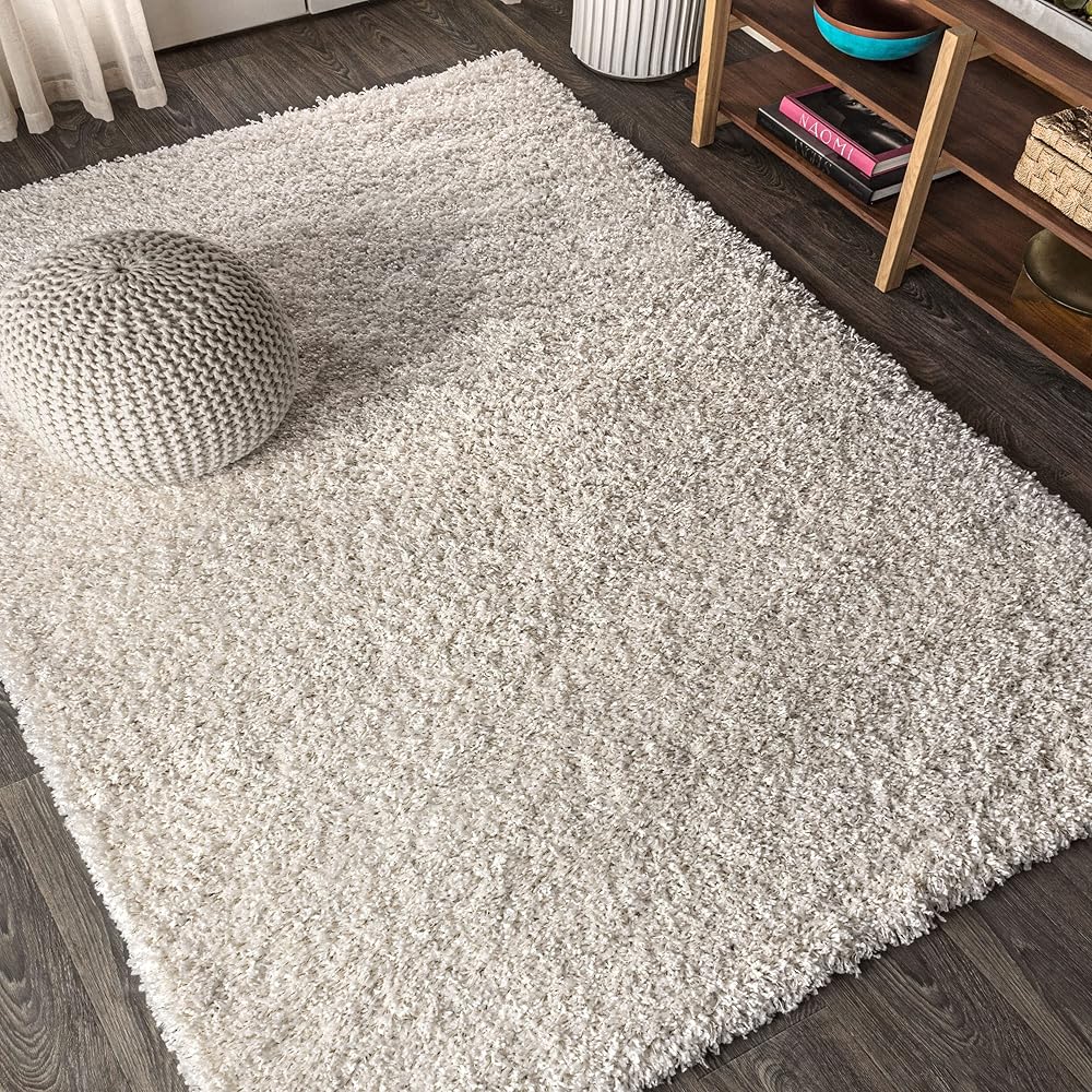 JONATHAN Y Mercer Shag Plush Cream Indoor Area Rug, 8x10, Contemporary, Modern, Easy-Cleaning for Living Room, Bedroom, Kitchen, Pet Friendly, Non-Shedding (MCR106D-8) : Home & Kitchen