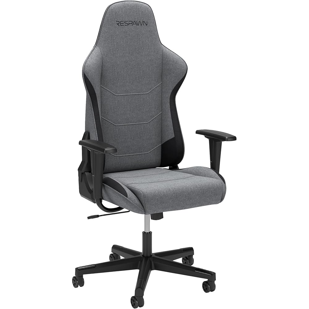 RESPAWN 110 Fabric Gaming Chair Ergonomic Racing Style High Back PC Computer Desk Office Chair - 360 Swivel, Integrated Headrest, 135 Degree Recline Adjustable Tilt Tension Angle Lock - 2023 Grey : Home & Kitchen