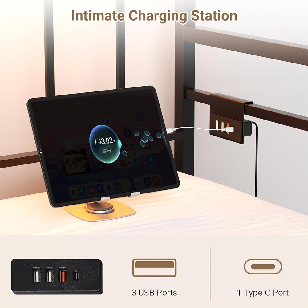 Zevemomo Twin Daybed with Pop Up Trundle, Metal Day Bed Frame with LED Lights and Charging Station, Day Bed with Trundle Bed Twin, Black Daybed for Living Room, Bedroom, Guest Room : Home & Kitchen