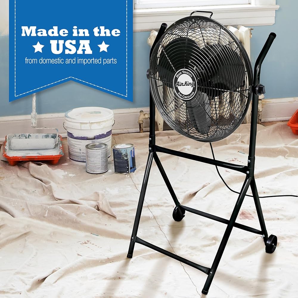 Air King 9219 18-Inch Industrial Grade High Velocity Roll-About Stand with Fan,Black : Home & Kitchen