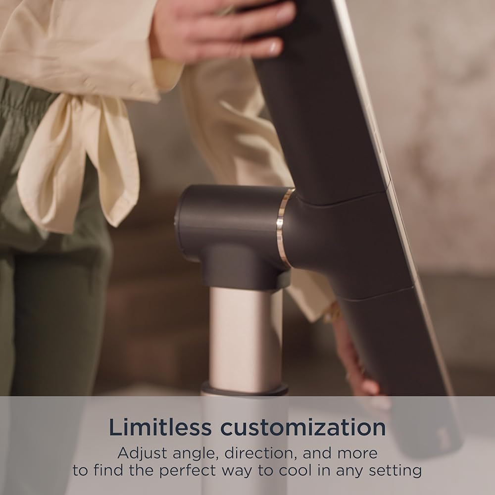 Shark TurboBlade Fan—Ultra-customizable bladeless tower fan, pivots, twists, oscillates 180°, circulates and propels air, 10 noise levels + 10 speeds, easy to clean, charcoal, TF202S