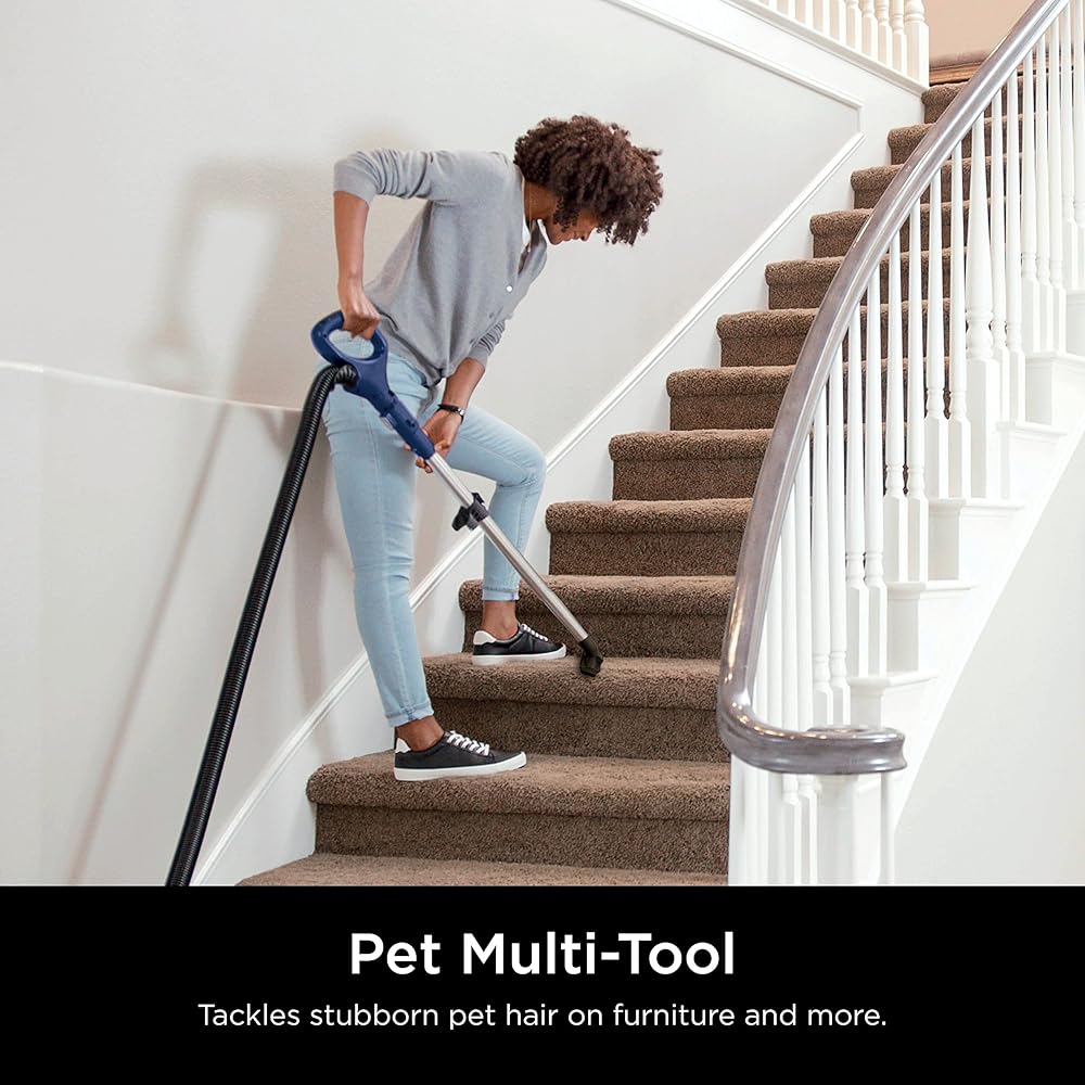 Shark NV151 Navigator Swivel Pro Complete Upright Vacuum with HEPA Filtration, Swivel Steering, Pet Power Brush, Crevice Tool & Upholstery Tool, for Pet Hair & Multi-Surface Cleaning, Navy : Home & Kitchen