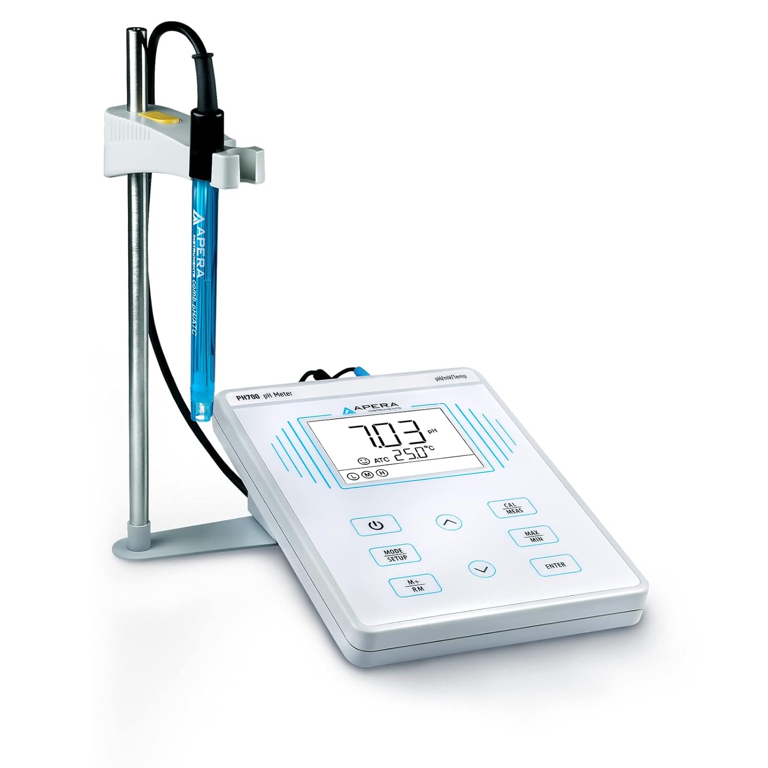 Apera Instruments, LLC-AI501 PH700 Benchtop Lab pH Meter, 0.01 pH Accuracy, 1-3 Points Auto Calibration, 3-in-1 pH/Temp. Electrode: Industrial & Scientific