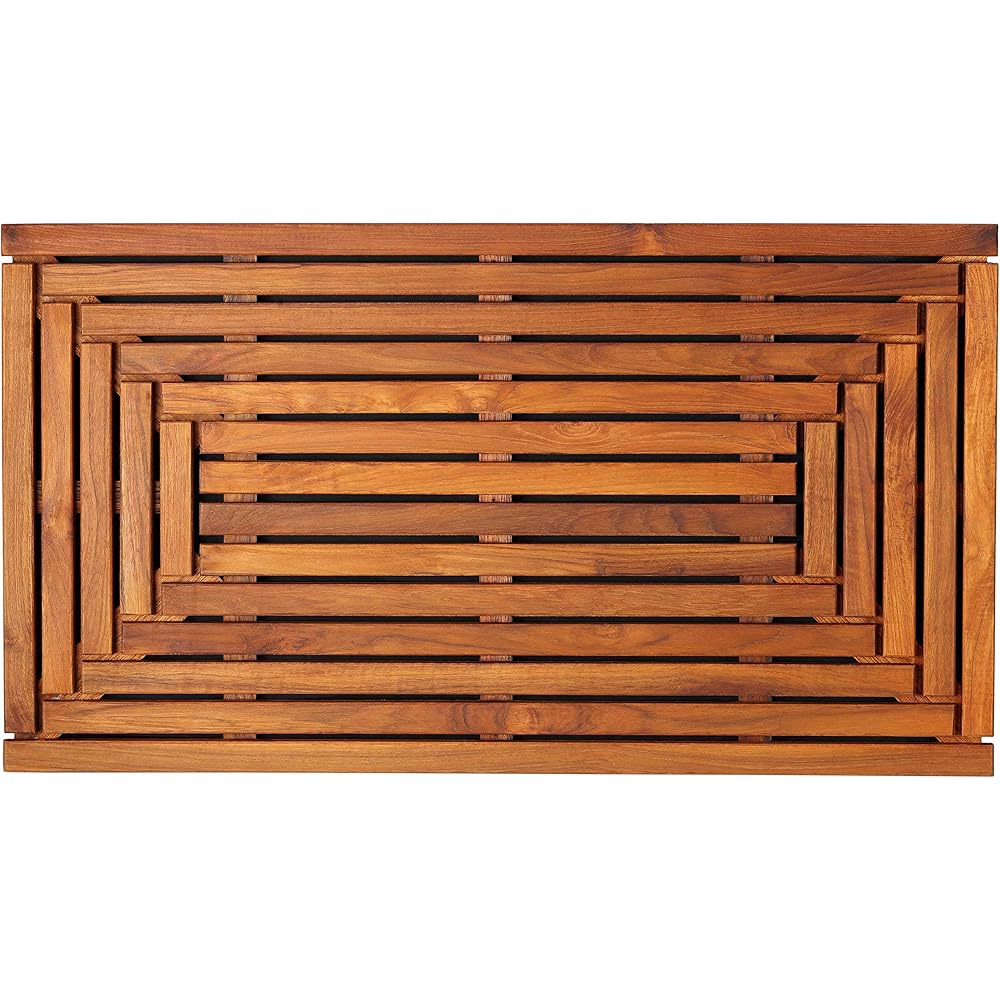 Bare Decor Giza Shower, Spa, Door Mat in Solid Teak Wood, 36