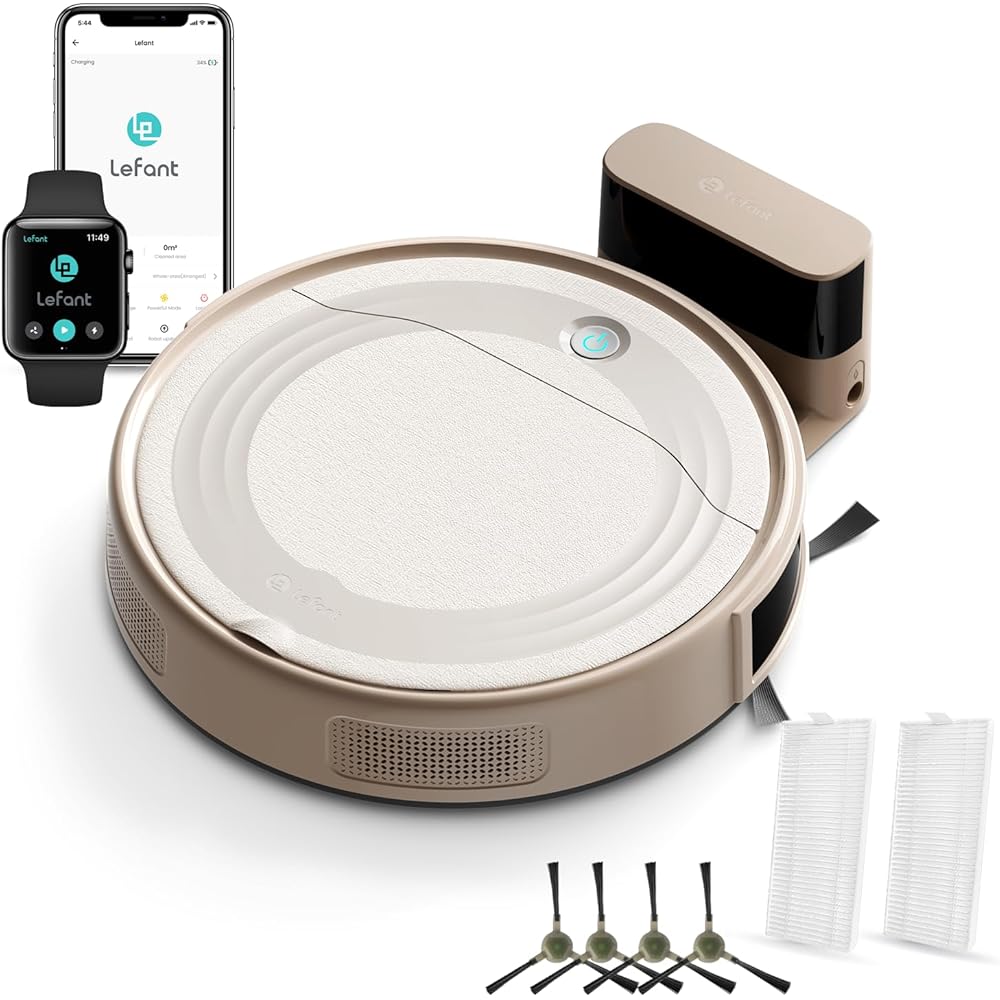 - Lefant M310 Robot Vacuum Cleaner, 4500Pa Strong Suction with PreciSense Avoiding, Slim, Self-Charging, 160Mins Runtime, App/Wi-Fi/Alexa, Ideal for Pet Hair & Hard Floor Cleaning