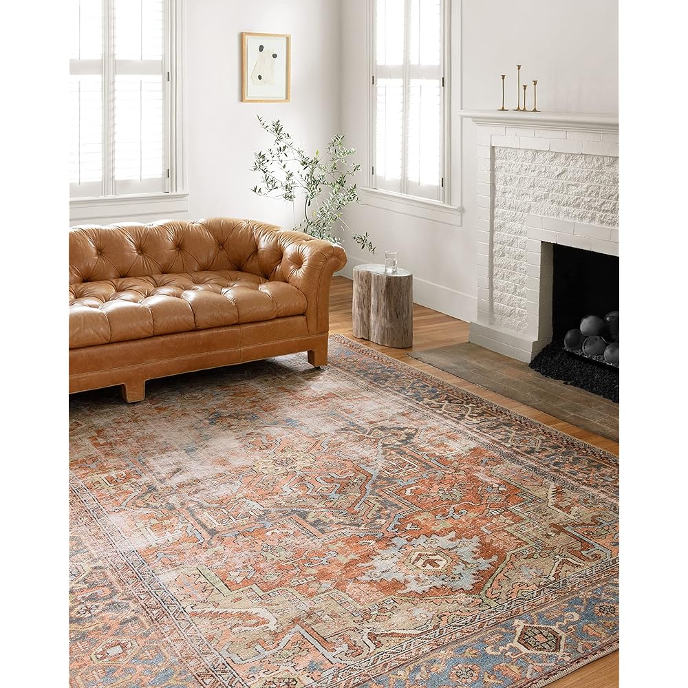 Loloi Loren Collection LQ-15 Terracotta/Sky 7'-6