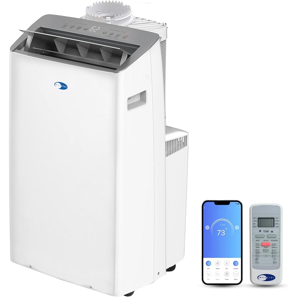 Whynter Inverter Portable Air Conditioner 14,000 BTU with Dual Hose, Dehumidifier, Cooling Fan & Smart Wi-Fi for 600 Sq Ft Rooms, NEX ARC-1230WN (12,000 SACC), White : Home & Kitchen