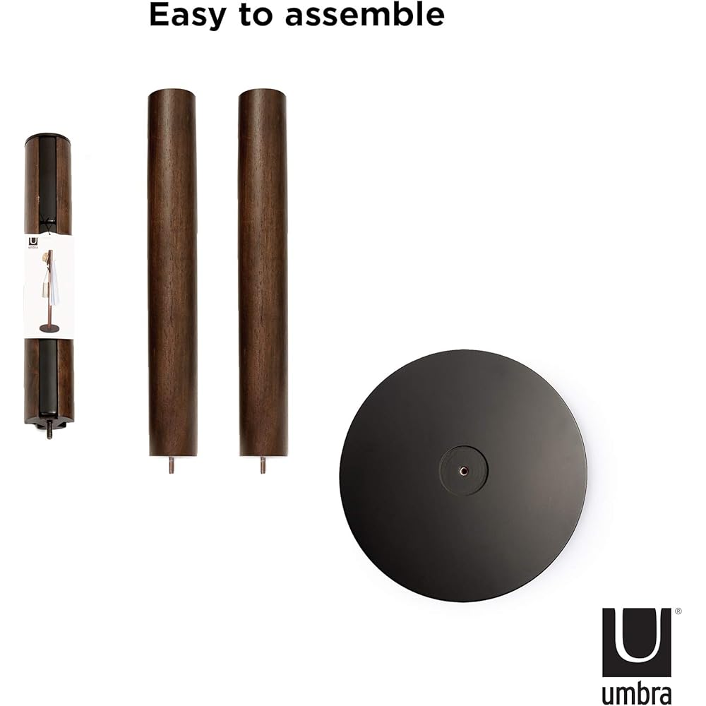 Umbra Flapper Coat Rack, Clothing Hanger, Umbrella Holder, and Hat Organizer, Great for Entryway, Black/Walnut (320361-048) : Home & Kitchen