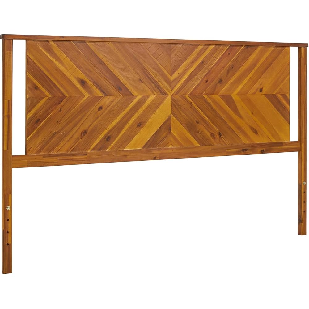 - Bme Vivian Headboard ONLY, Rustic & Scandinavian Style with Solid Acacia Wood, Easy Assembly, King, Rustic Golden Brown