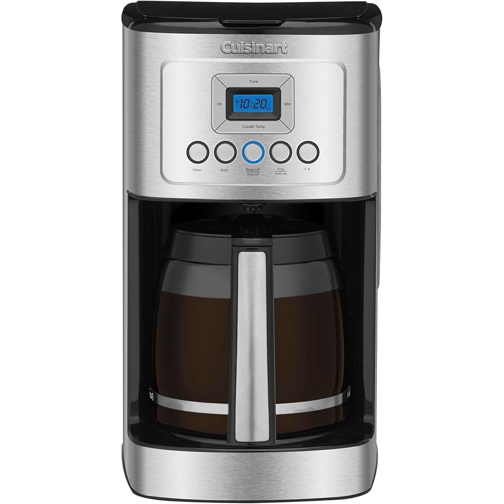 Cuisinart 14-Cup Coffee Maker, Programmable PerfecTemp Glass Carafe Coffee Machine with 1-4 Cup Setting, Brew Strength Control and Brew Pause, Stainless Steel, DCC-3200NAS: Home & Kitchen