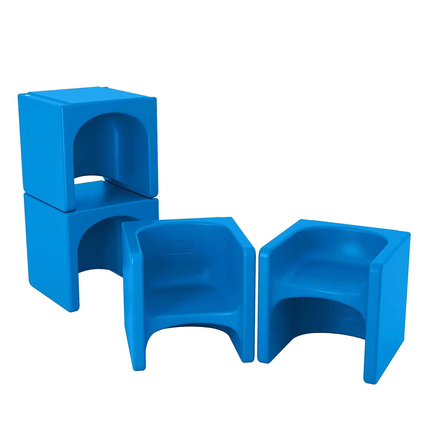 ECR4Kids Tri-Me 3-in-1 Cube Chair, Kids Furniture, Blue, 4-Piece : Home & Kitchen