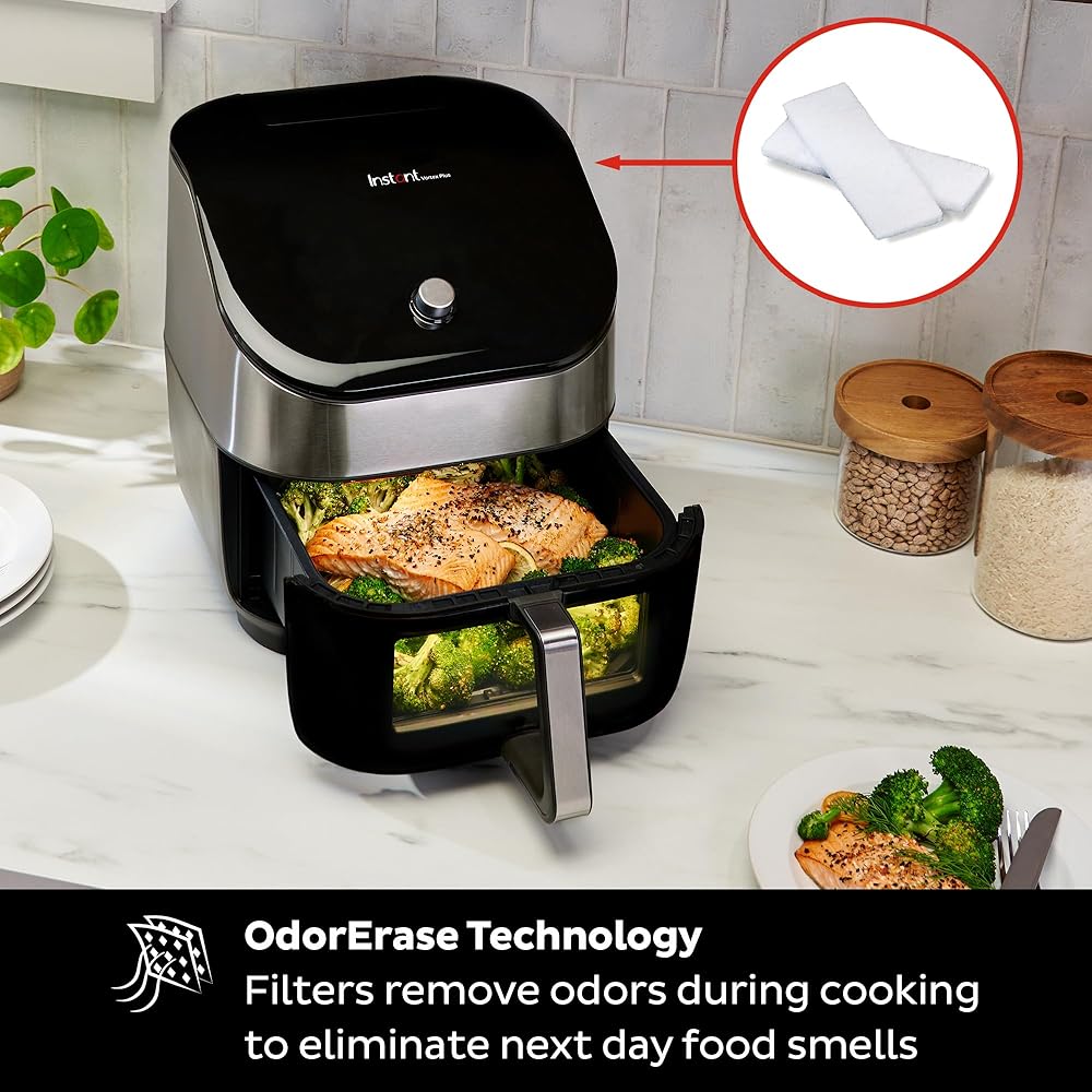 Instant Pot Vortex Plus 6QT Air Fryer with Odor Erase Technology,6-in-1 Functions that Crisps,Roasts, Broils,Dehydrates, Bakes & Reheats, 100+In-App Recipes, from the Makers of Instant Pot,1700W,Black : Home & Kitchen