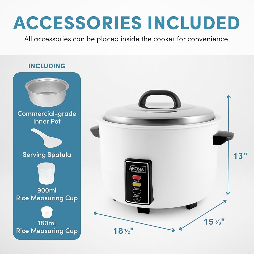 Aroma Housewares 60-Cup (Cooked) (30-Cup UNCOOKED) Commercial Rice Cooker (ARC-1033E),White: Home & Kitchen