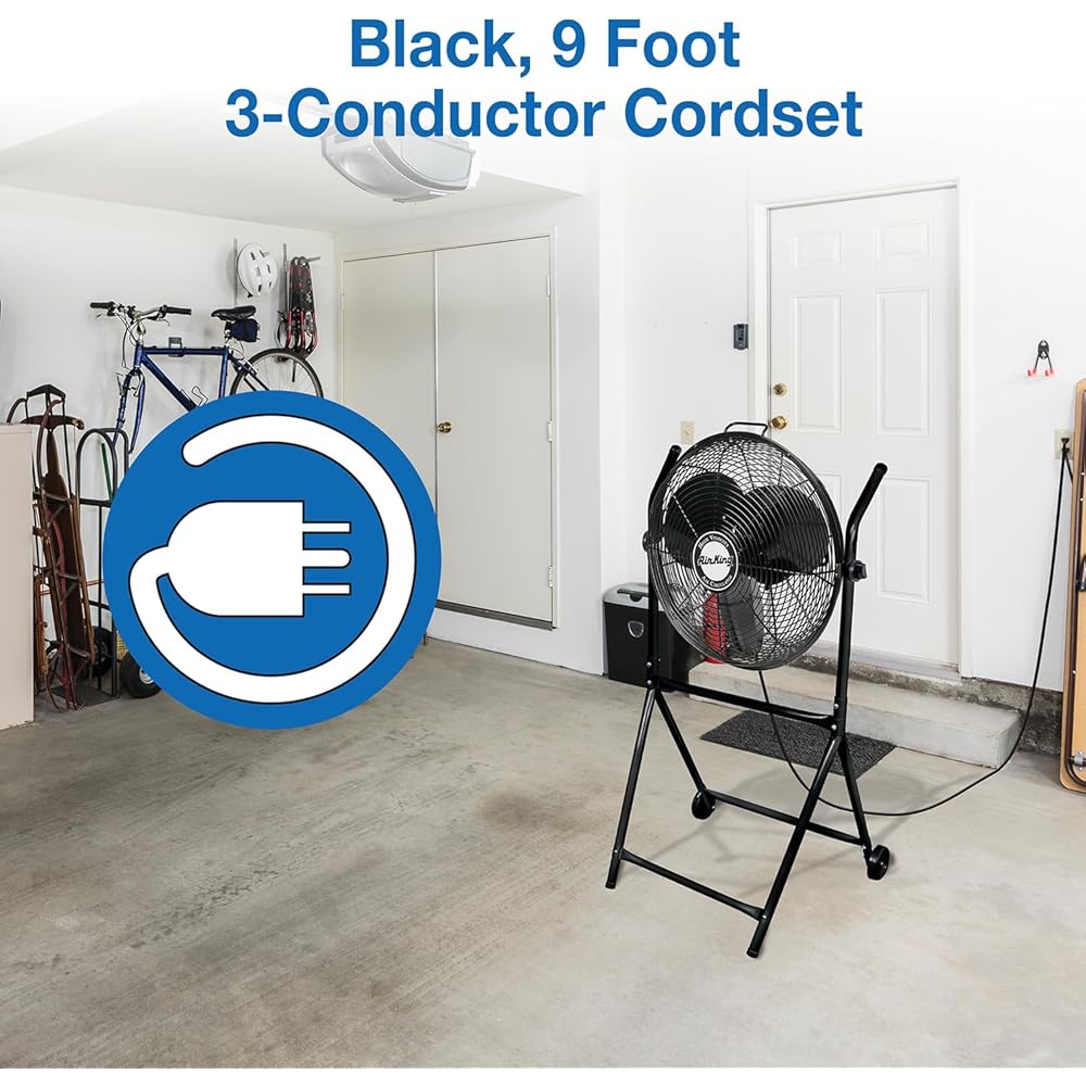 Air King 9219 18-Inch Industrial Grade High Velocity Roll-About Stand with Fan,Black : Home & Kitchen