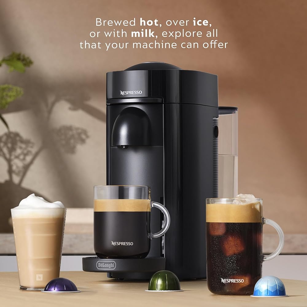 Nespresso VertuoPlus Coffee and Espresso Machine by De'Longhi with Milk Frother, Ink Black: Home & Kitchen