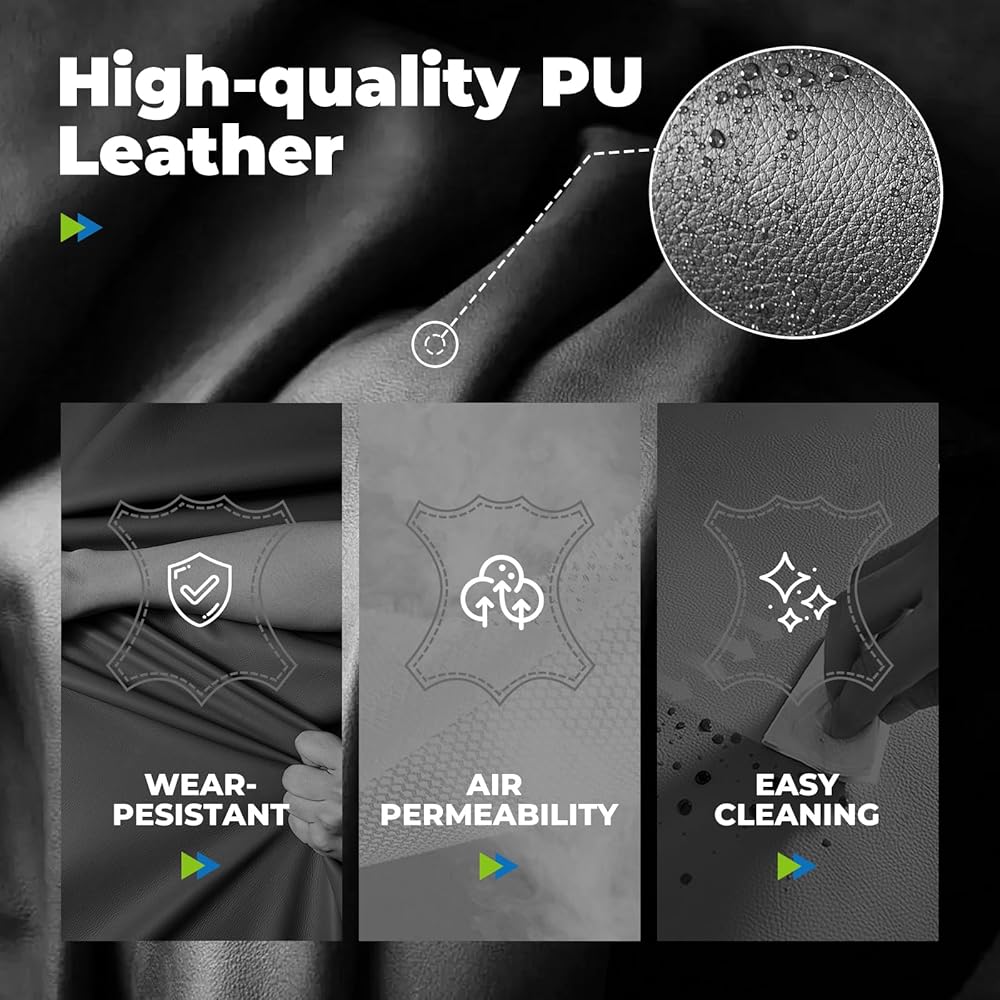 COMHOMA Big and Tall Office Chair, High Back Leather Gaming Chair with Footrest, Executive Ergonomic Office Chair with Pocket Spring Lumbar Support and with Outward Fixed Soft Armrests : Home & Kitchen