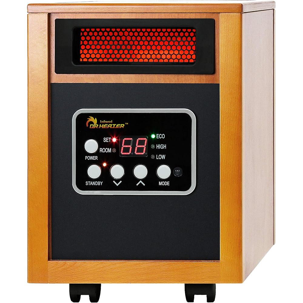 Dr Infrared Heater Portable Space Heater, Original, 1500-Watt, Cherry (Pack of 1) : Home & Kitchen