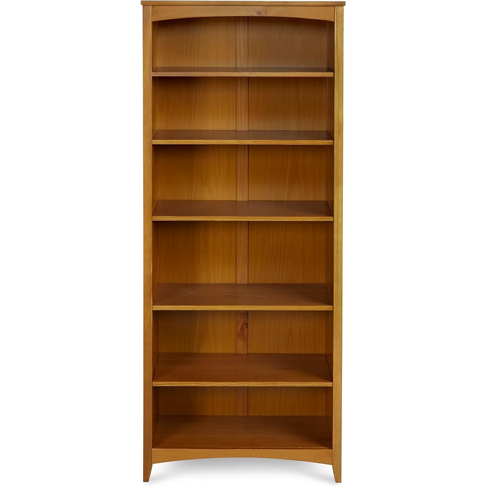 Camaflexi Shaker Style 6 Shelf Bookcase / Solid Wood / 72 inch Tall / Adjustable Shelving / Closed Back / Display Bookshelf for Living Room, Bedroom, Home and Office, Cherry : Home & Kitchen