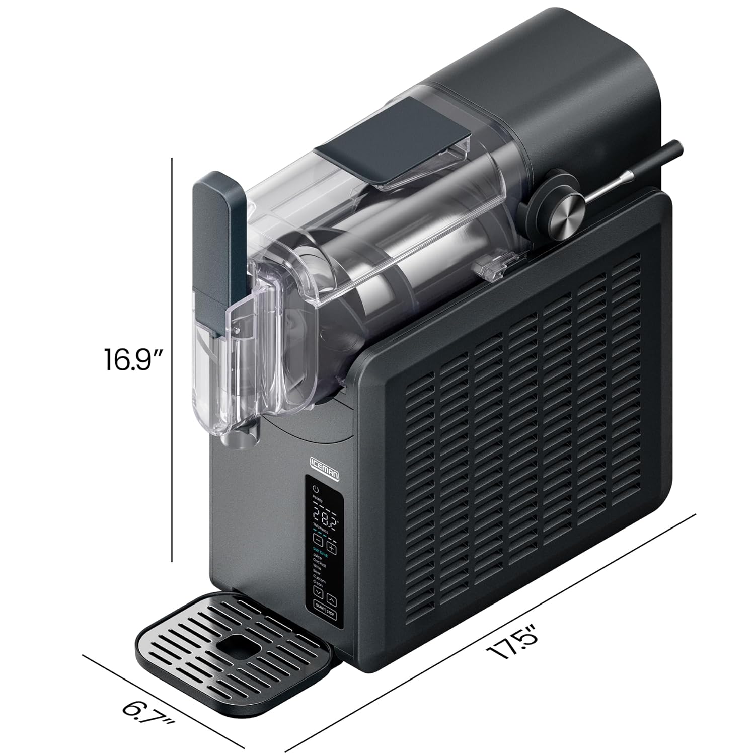 Iceman Slush-Ease Slushie Machine, Frozen Drink Maker & Slushy Machine with 5 Presets + Custom Option, Easy-Dispensing Lever for Frozen Margaritas, Frappes, and Slushies - Black : Industrial & Scientific