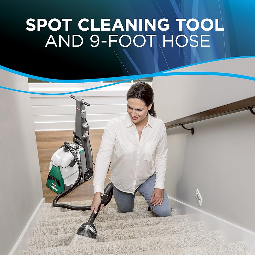 BISSELL® Big Green® Professional Carpet Cleaner with XL DirtLifter PowerBrush, 9-inch Long Reach Hose, 6-inch Tough Stain Tool, Includes BISSELL PRO MAX Formula with Stain Protect Technology : Industrial & Scientific