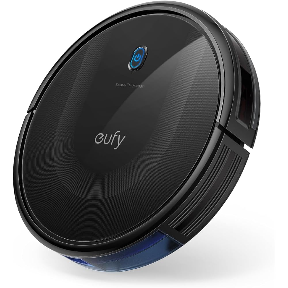 - eufy Renewed BoostIQ RoboVac 11S MAX, Robot Vacuum Cleaner, Super-Thin, Powerful Suction, Quiet, Self-Charging Robotic Vacuum Cleaner, Cleans Hard Floors to Medium-Pile Carpets, Black