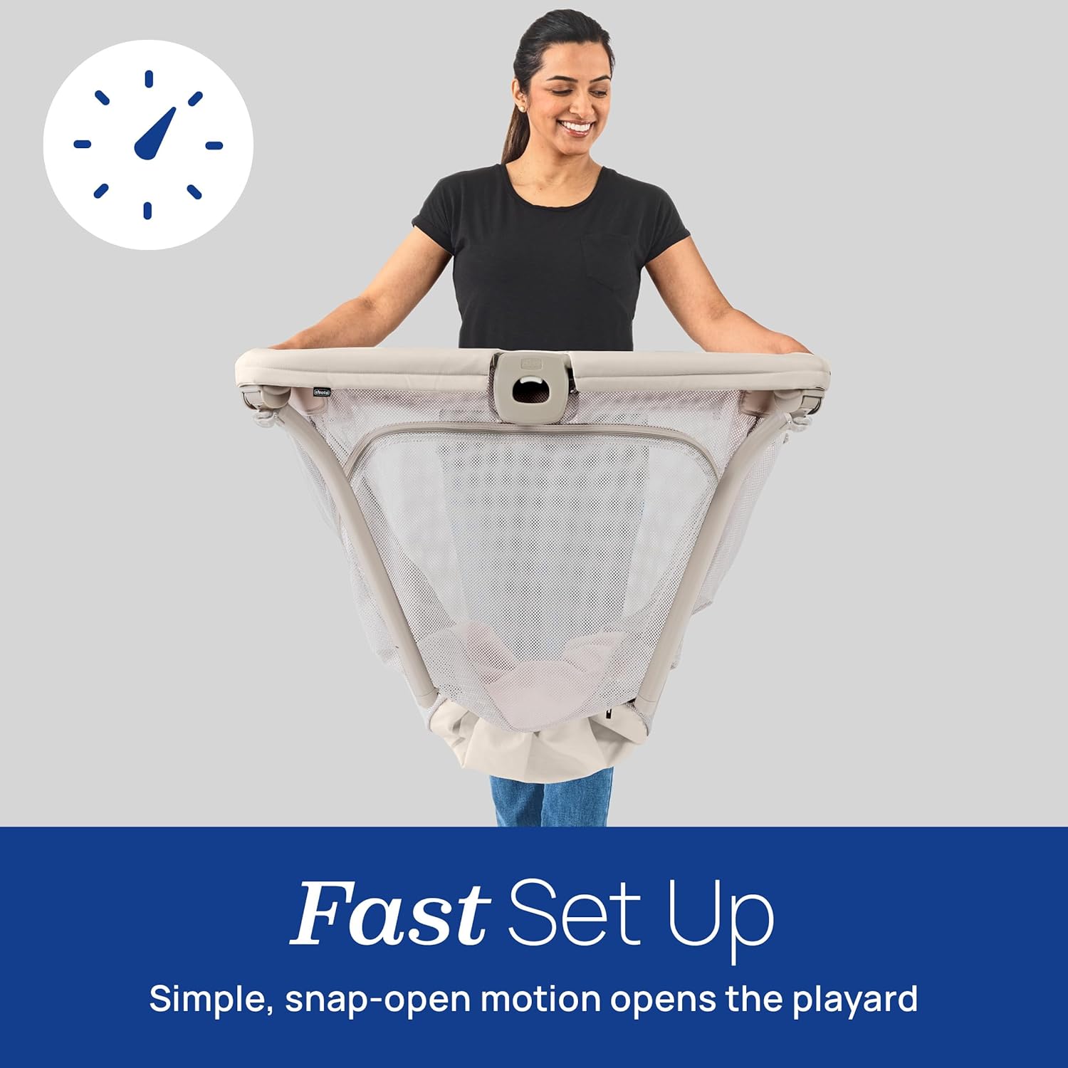 : Chicco Alfa Lite Lightweight Travel Playard, Portable Playpen for Babies and Toddlers, Snap-Open/Compact Fold Design, 13 lbs., Baby Travel Essential | Dove/Beige : Baby