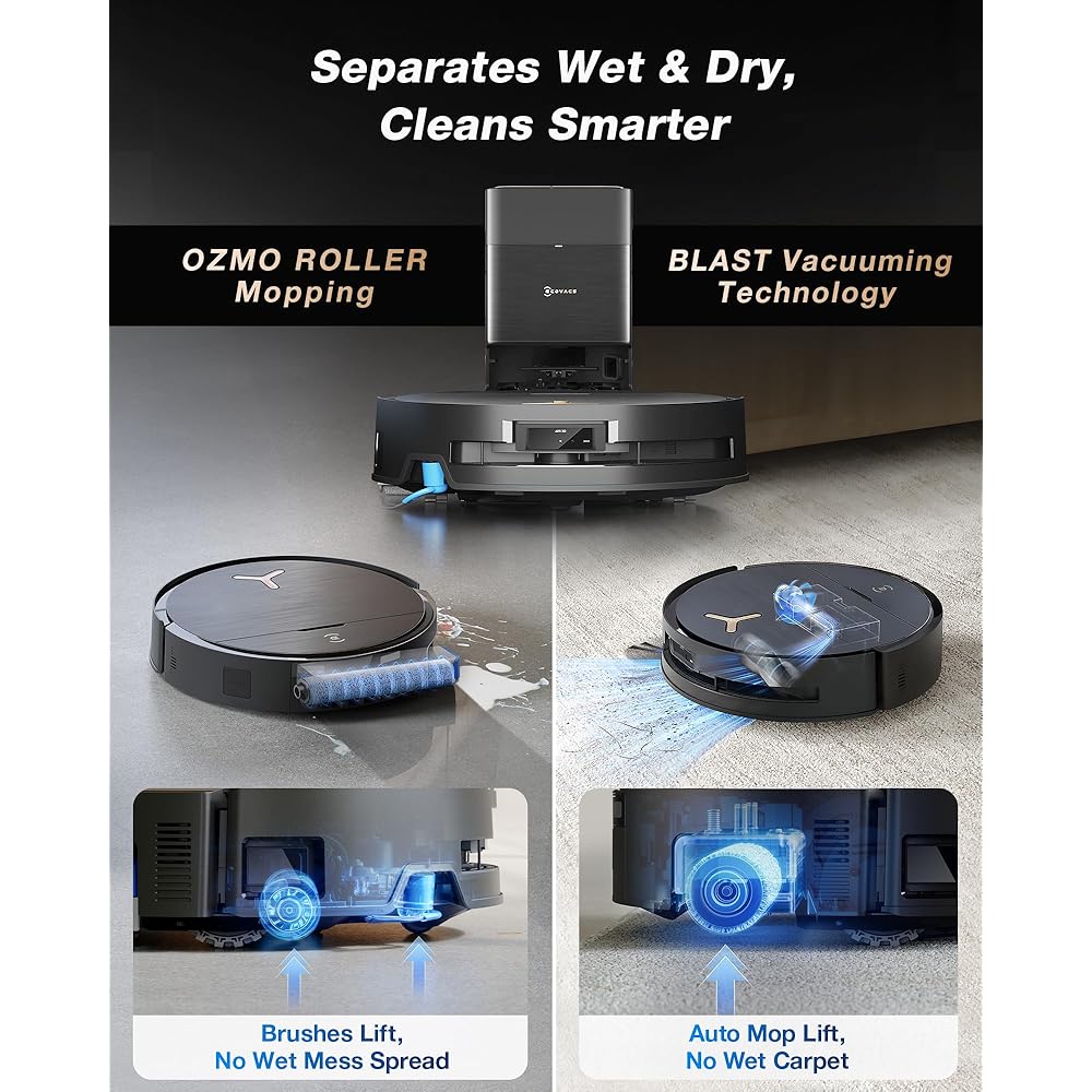 - ECOVACS DEEBOT X9 PRO Omni Robot Vacuum and Mop, Blast™ 16,600Pa Suction, OZMO Roller Instant Self-Washing Mopping, ZeroTangle™ 3.0, Triple Lift System, AI Smart Navigation, Hands-Free Omni Station