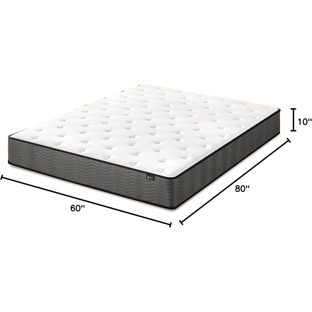 ZINUS 10 Inch True Support Hybrid Mattress [New Version], Queen, Fiberglass Free, Medium Feel, Motion Isolation, Certified Safe Foams & Fabric, Mattress in A Box : Home & Kitchen