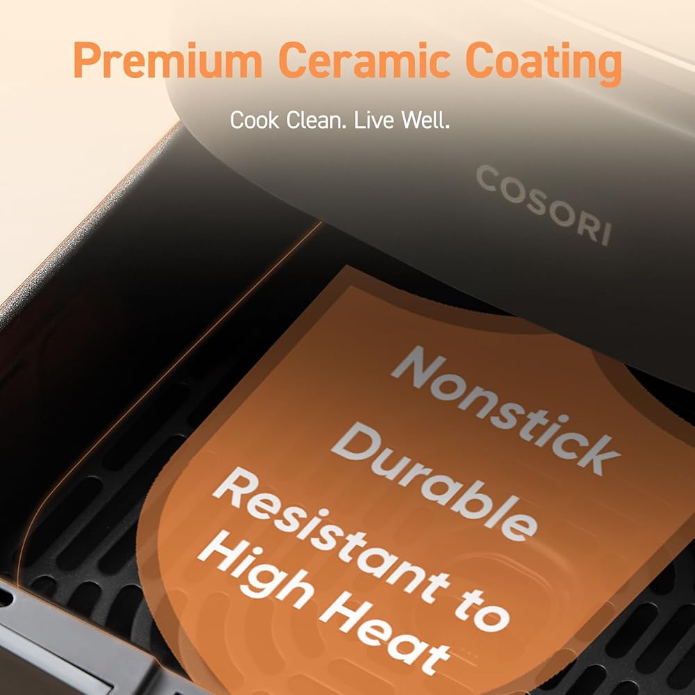COSORI Air Fryer 9-in-1, Compact & Large 6-Qt, Fast Turbo Modes, 90-450°F Even Results, Precision Heating, Up to 95% Less Oil*, Roast, Bake, Dry, Reheat, Frozen, Broil, Proof, 120V, TurboBlaze : Home & Kitchen
