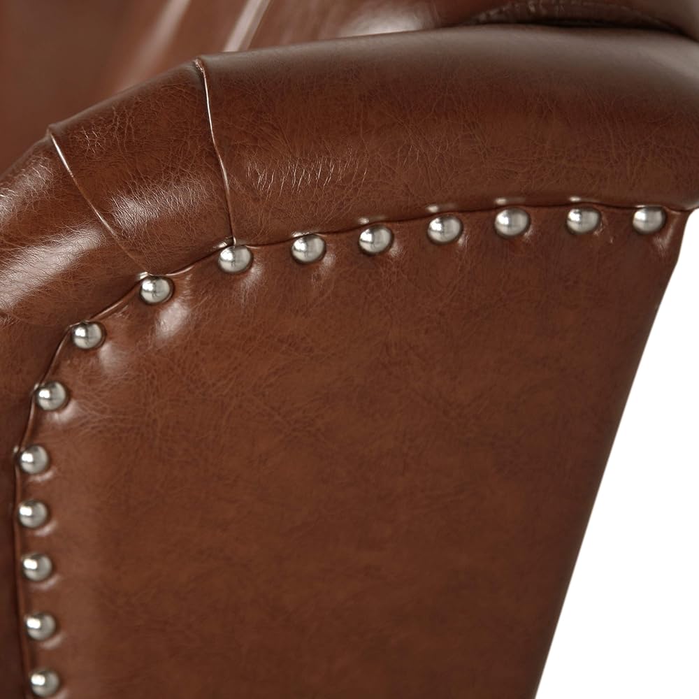Christopher Knight Home Randy Contemporary Tufted Recliner, Cognac Brown, Dark Brown 62D x 28.5W x 29H Inch : Home & Kitchen