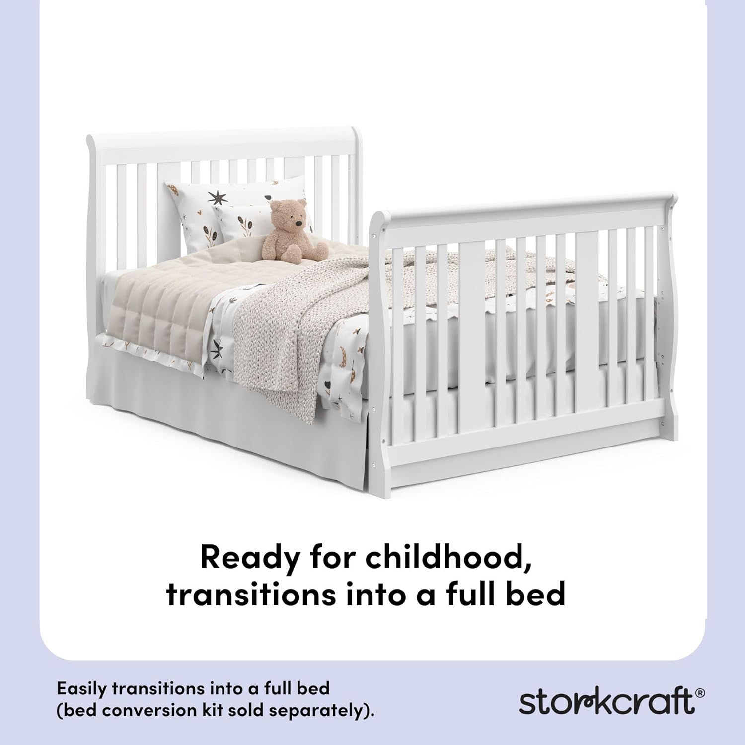 Storkcraft Portofino All-in-One Convertible Crib & Changer (White) – GREENGUARD Gold Certified, Fits Standard Crib Mattress, Converts to Toddler Bed and Full Bed, 4 Adjustable Mattress Heights : Baby
