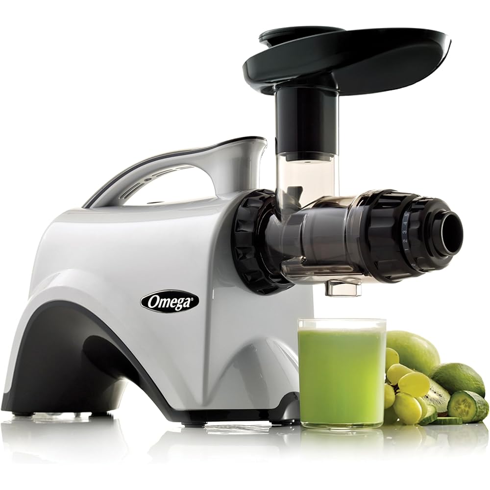 Omega NC800HDS Cold Press Juicer Machine, Vegetable and Fruit Juice Extractor and Nutrition System, Dual-Stage Slow Masticating Juicer, 150 W, Manual, Silver: Electric Masticating Juicers: Home & Kitchen