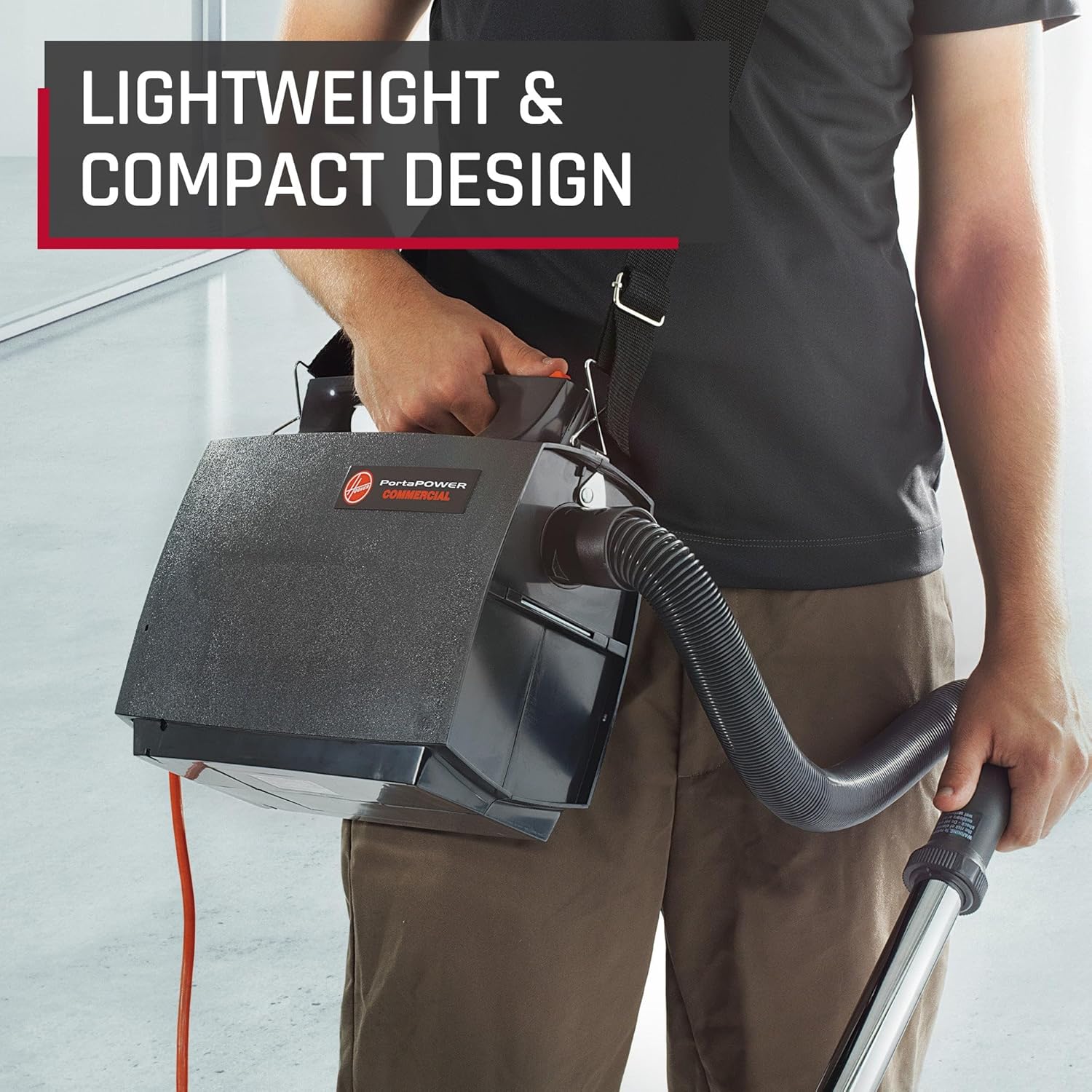 Hoover Commercial PORTAPOWER Lightweight Canister Vacuum Cleaner with Attachments, Portable Carriable Handheld Small Professional Grade Bagged, 8 Pounds, CH30000, Black: Household Canister Vacuums: Industrial & Scientific