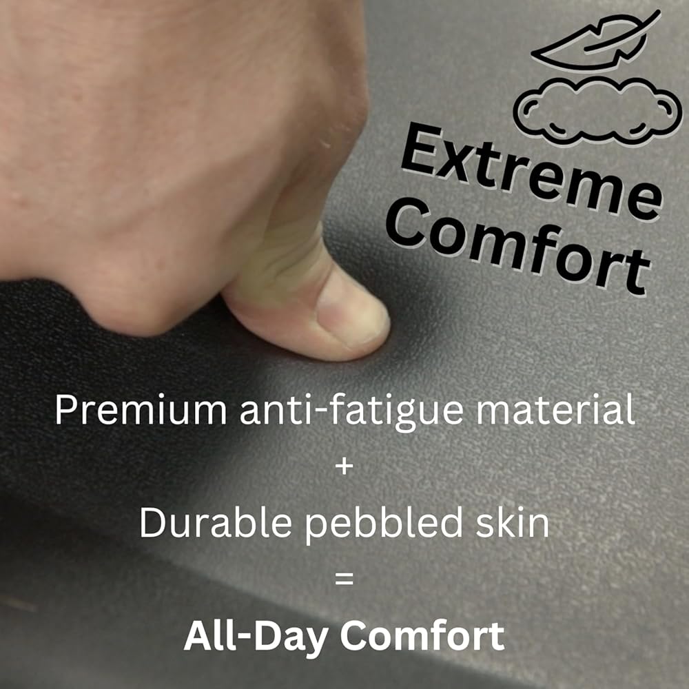 Topo Comfort Mat by Ergodriven | The Original Not-Flat Anti-Fatigue Standing Desk Mat with Calculated Terrain | Accessories | Obsidian Black : Home & Kitchen