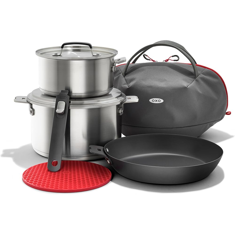OXO Outdoor 8 Piece Camping Cookware Set, 10