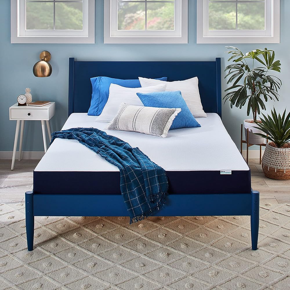 Sleep Innovations Marley 10 Inch Cooling Gel Memory Foam Mattress, Queen Size, Bed in a Box, Medium Firm Support : Home & Kitchen