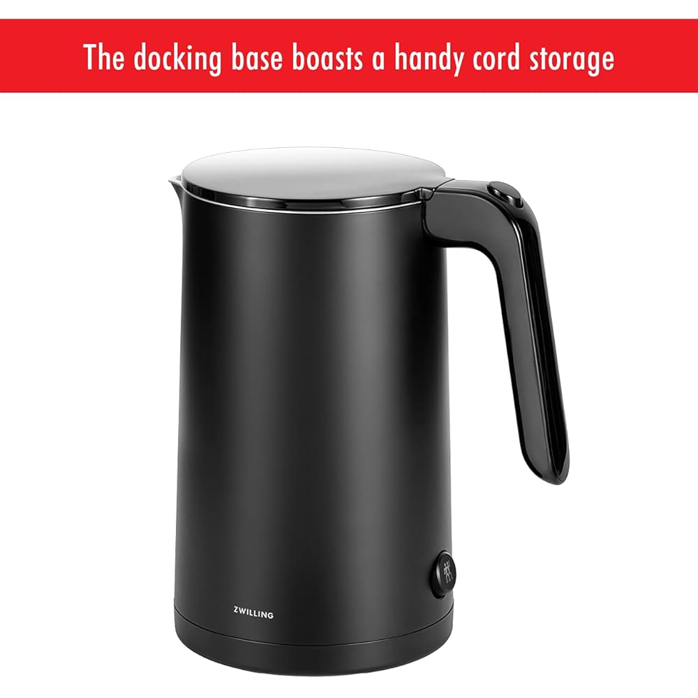 ZWILLING Enfinigy Cool Touch 1.5-Liter Electric Kettle, Cordless Tea Kettle & Hot Water, Black: Home & Kitchen